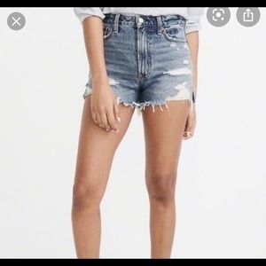 abercrombie fitch annie high rise shorts ripped